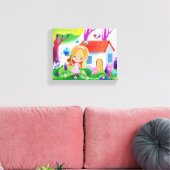 Modern schilderij voor kinderen, meisje uit de fee canvas afdruk (Insitu (Woonkamer))