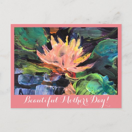 Modern schilderij, water Lillie. Briefkaart (Voorkant)