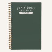 Modern School Brain Dump List Funny Green Notitieboek (Voorkant)