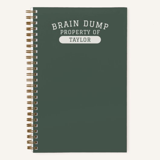 Modern School Brain Dump List Funny Green Notitieboek (Voorkant)