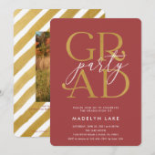 Modern School Colors 2022 Graduation Party Invitat Kaart (Voorkant / Achterkant)