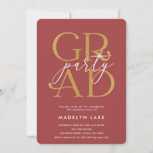 Modern School Colors 2022 Graduation Party Invitat Kaart