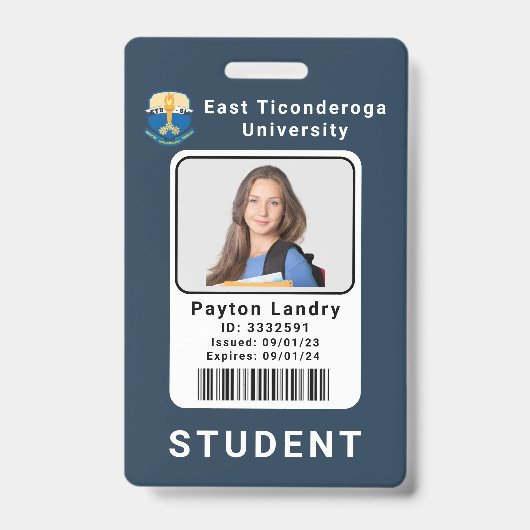 Modern School University Student ID Badge Sjabloon (Voorzijde)