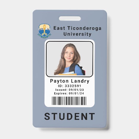 Modern School University Student ID Badge Sjabloon (Voorkant)