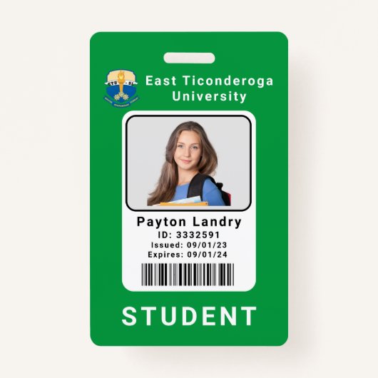 Modern School University Student ID Badge Sjabloon (Voorkant)