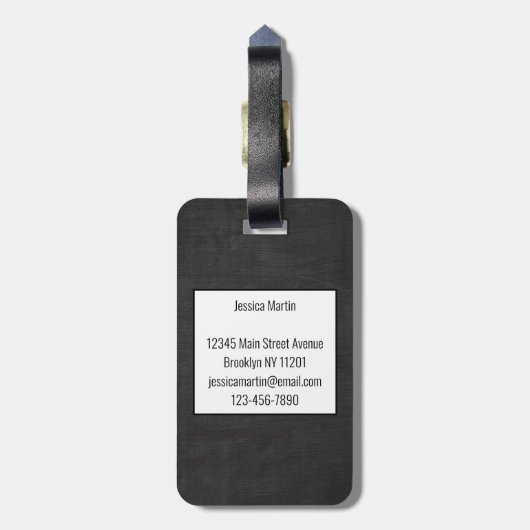 Modern schoolbord bagagelabel (Achterkant verticaal)