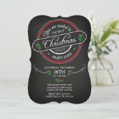 Modern schoolbord Best Christmas Party uitnodiging (Staand voorkant)