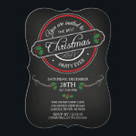 Modern schoolbord Best Christmas Party uitnodiging<br><div class="desc">Moderne beugel die-cut schoolbord Best Christmas party Invitation met hedendaagse typografie,  met groene hulstbladeren en rode bessen op een populaire zwarte krijtbord achtergrond. Stijlvolle & chique kerstuitnodiging voor al uw feestelijke winterse samenkomsten...  kantoor party,  bedrijfsfeest,  cocktailparty celebration & dinner party.</div>