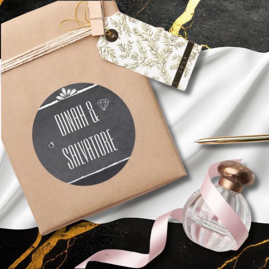 Modern schoolbord eenvoudig script ronde sticker