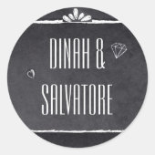 Modern schoolbord eenvoudig script ronde sticker (Voorkant)