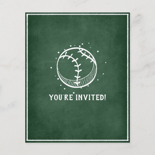 Modern schoolbord honkbal budget 2e verjaardag (Achterkant)