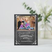Modern schoolbord kerstfoto Briefkaart (Staand voorkant)