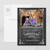 Modern schoolbord kerstfoto Briefkaart (Voorkant / Achterkant)