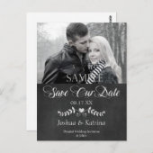 Modern schoolbord Save the Date Wedding Briefkaart (Voorkant / Achterkant)