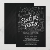 Modern schoolbord Stock de Keuken Douche Uitnodige Kaart (Voorkant / Achterkant)
