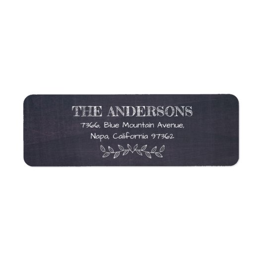 Modern schoolbord Vet Typografie Retouradres Etiket (Voorkant)