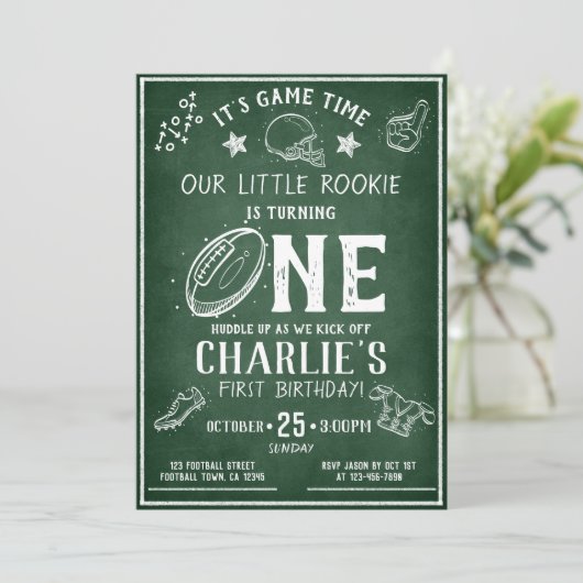 Modern Schoolbord Voetbal All Star 1e Verjaardag Kaart (Staand voorkant)