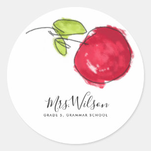 MODERN SCHOOLTEACHER OLIEPIJPAK MET DE TEKST APPAR RONDE STICKER