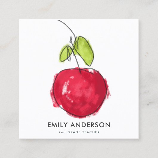 MODERN SCHOOLTEACHER OLIEPIJPAK MET DE TEKST APPAR VIERKANTE VISITEKAARTJE (Voorkant)