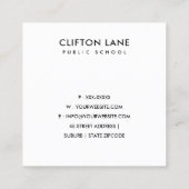 MODERN SCHOOLTEACHER OLIEPIJPAK MET DE TEKST APPAR VIERKANTE VISITEKAARTJE (Achterkant)