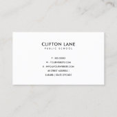 MODERN SCHOOLTEACHER OLIEPIJPAK MET DE TEKST APPAR VISITEKAARTJE (Achterkant)