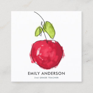 MODERN SCHOOLTEACHER OLIEPIJPAK, TEKST APPARAAT VIERKANTE VISITEKAARTJE