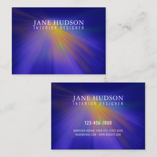 Modern Schoon Elegant Design Kleurrijk Licht op Bl Visitekaartje (Voorkant / Achterkant)