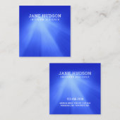 Modern Schoon Elegant Ontwerp Blauw Licht Luxe S Vierkante Visitekaartje (Voorkant / Achterkant)