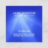 Modern Schoon Elegant Ontwerp Blauw Licht Luxe S Vierkante Visitekaartje (Achterkant)