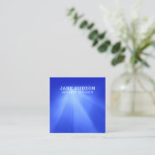 Modern Schoon Elegant Ontwerp Blauw Licht Luxe S Vierkante Visitekaartje (Staand voorkant)