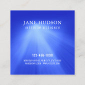Modern schoon elegant ontwerp blauw licht luxe vierkante visitekaartje (Achterkant)