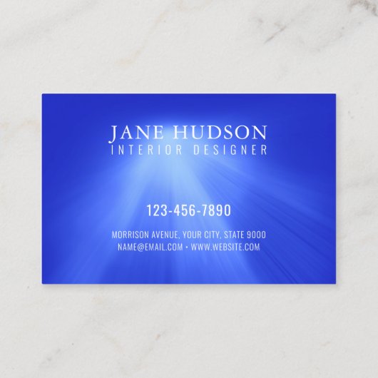 Modern schoon elegant ontwerp blauw licht luxe visitekaartje (Achterkant)