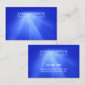 Modern schoon elegant ontwerp blauw licht luxe visitekaartje (Voorkant / Achterkant)