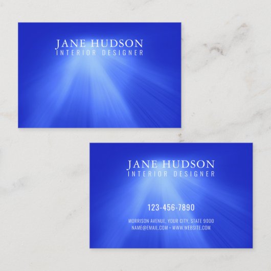 Modern schoon elegant ontwerp blauw licht luxe visitekaartje (Voorkant / Achterkant)