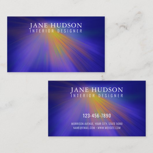 Modern Schoon Elegant Ontwerp Kleurrijk Licht op B Visitekaartje (Voorkant / Achterkant)