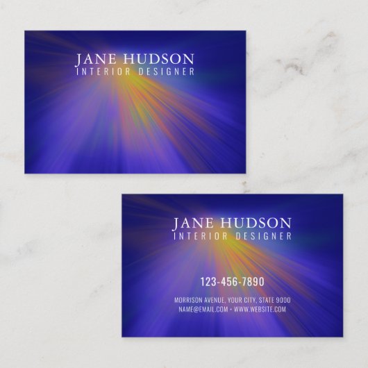 Modern Schoon Elegant Ontwerp Kleurrijk Licht op B Visitekaartje (Voorkant / Achterkant)