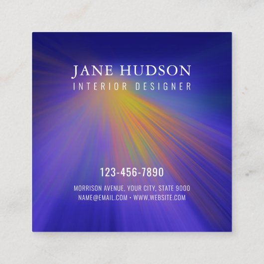 Modern schoon elegant ontwerp kleurrijk licht vierkante visitekaartje (Achterkant)