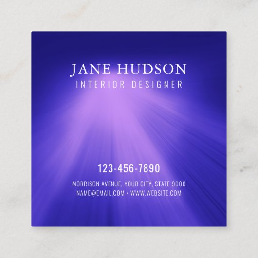 Modern Schoon Elegant Ontwerp Roze Licht op Blauw Vierkante Visitekaartje (Achterkant)