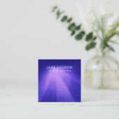 Modern Schoon Elegant Ontwerp Roze Licht op Blauw Vierkante Visitekaartje (Staand voorkant)