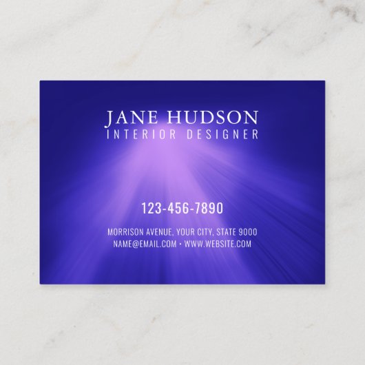 Modern Schoon Elegant Ontwerp Roze Licht op Blauw Visitekaartje (Achterkant)