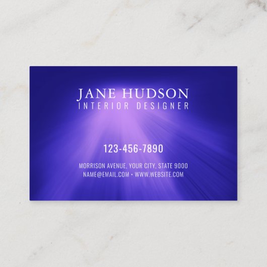 Modern Schoon Elegant Ontwerp Roze Licht op Blauw Visitekaartje (Achterkant)