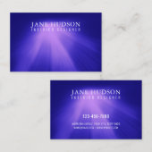 Modern Schoon Elegant Ontwerp Roze Licht op Blauw Visitekaartje (Voorkant / Achterkant)