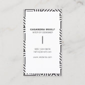 Modern Schoon Geometrisch Patroon Retro Grijs & Wi Visitekaartje (Achterkant)