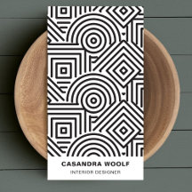 Modern Schoon Geometrisch Patroon Retro Grijs & Wi