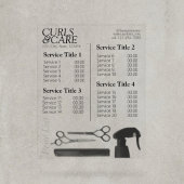 Modern Schoon Haar Salon Service Menu/Prijslijst Acryl Bord