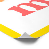 Modern schoon kleurrijk geel wit vrolijk kerstfees poster (Hoek)