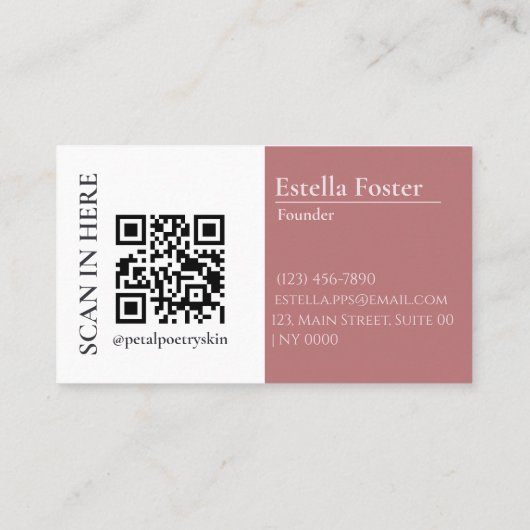 Modern schoon Stijlvol Roze Wit Professioneel Vet Visitekaartje (Achterkant)