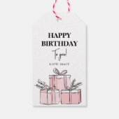 Modern schoon verpakt geschenkdoos Happy Birthday Cadeaulabel (Achterkant)