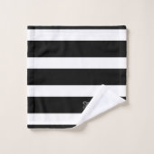 Modern Schoon Zwarte Witte Strepen Bad Handdoek (Wasdoekje)
