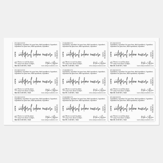 Modern Schoonheidsproduct Kosmetische Buis Mascara Labels (Vel)